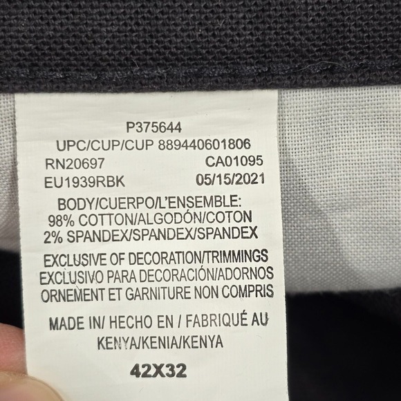 Dickies Pants Mens 42x32 Black‎ Duck Carpenter Relaxed Fit Flex Outdoors Work - Picture 6 of 12